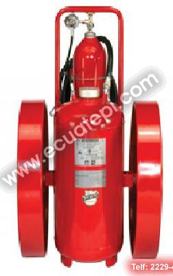 Fire Extinguishers: Satellite Extinguishers:  >Purple K Dry Chemical  150 LB
